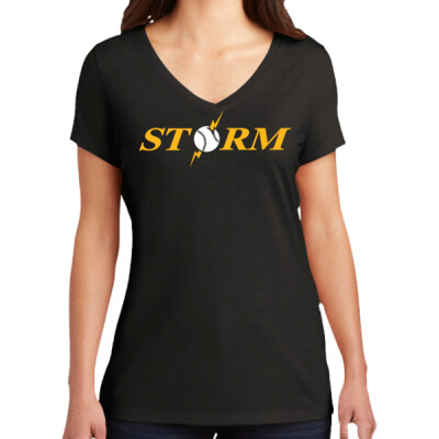 Ladies V-Neck Triblend Shirt - Storm Thumbnail