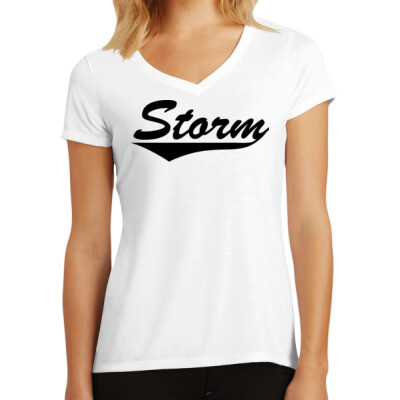 Ladies V-Neck Triblend Shirt - Storm Swoosh 2 Thumbnail